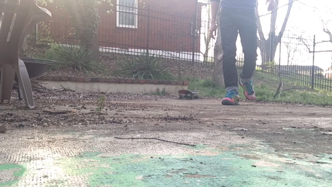 Skateboarding Double Kickflip in Slow Motion