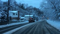 Snow Plow Drives on Wrong Side of Road