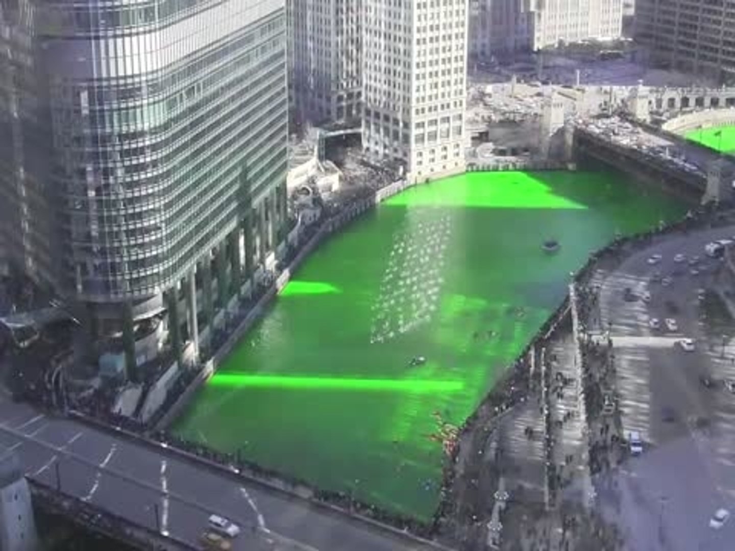 ⁣Dying the Chicago River Green for St. Patrick's Day