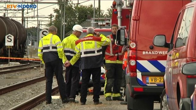 Beelden lekkage waterstofperoxide goederentrein - RTV Noord