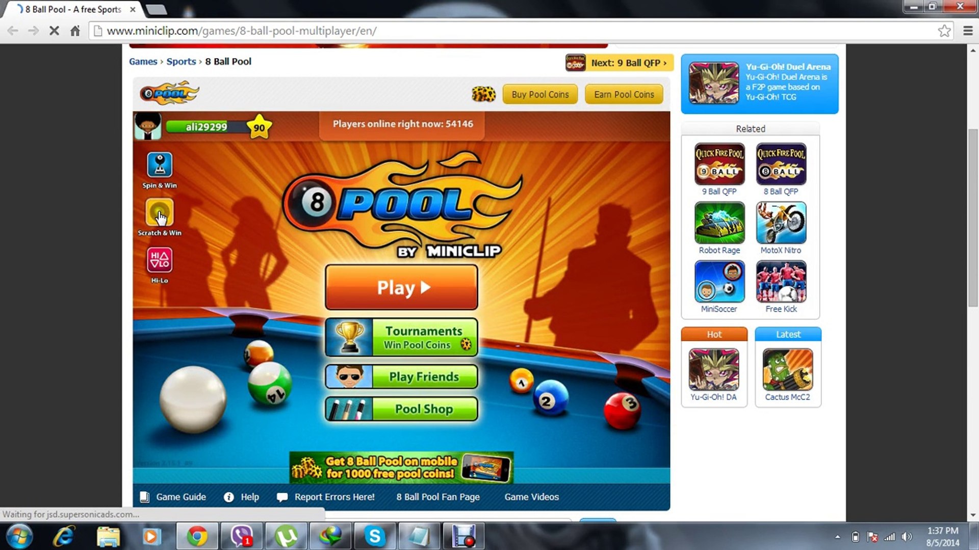 8 Ball Pool (by Miniclip.com) - free online multiplayer pool game