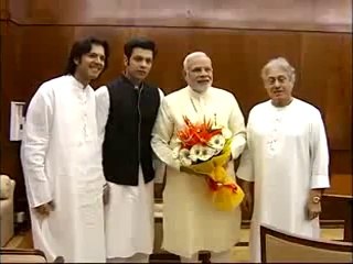 Sarod Maestro Amjad Ali Khan meets Prime Minister Narendra Modi