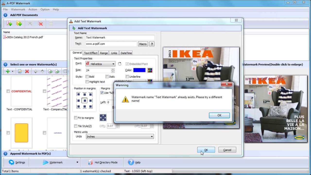 How to add text watermarks to PDF by using A-PDF Watermark