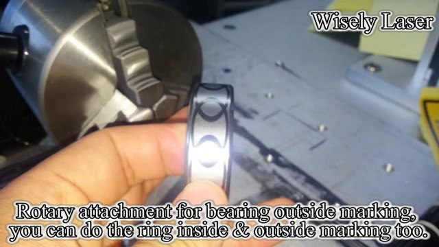 fiber laser marking, IPG fiber laser marking engraving machine with rotary attachment device, bearing laser marking