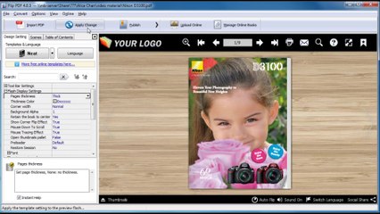 Can I set the page thickness of flipbook by using A-PDF to Flash?