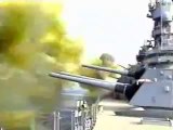 USS Wisconsin firing 16IN guns (awesome sound)