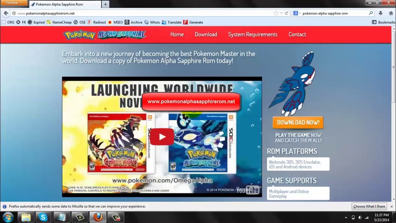 Pokemon Saphir Alpha Rom Sur Pc Et Mac Telecharger Video Dailymotion