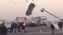Crazy Car stunt FAIL during movie filming! Lucky guys