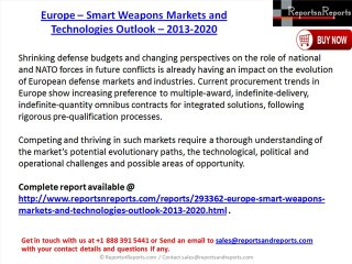 Europe Smart Weapons Market Report and Technology Outlook 2020