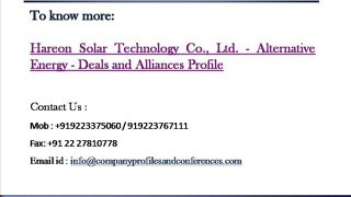 Hareon Solar Technology Co., Ltd. - Alternative Energy - Deals a