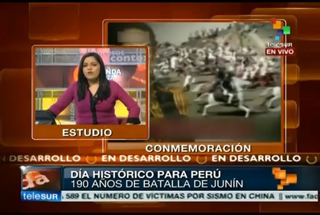 Recuerdan en Perú a Simón Bolívar y la Batalla de Junín