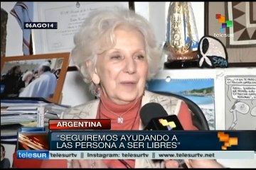 Dice Estela Carlotto que hallar a su nieto da un mensaje alentador