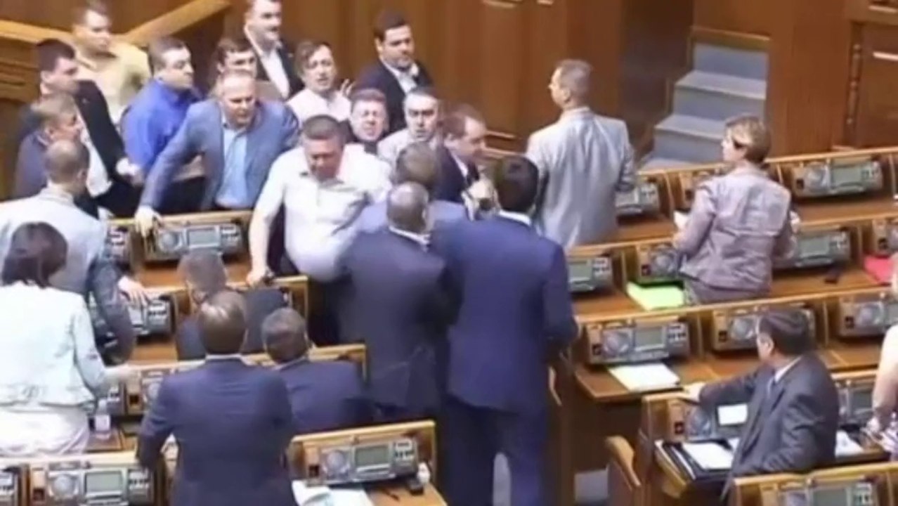 Ukraine Parliament brawl