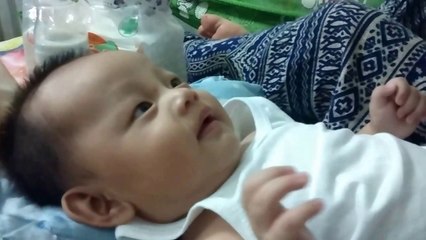 Kid laughs - amusing.