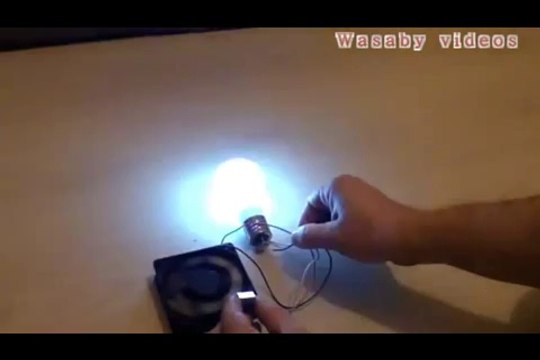 Free Energy Magnet Motor fan used as Free Energy Generator Free Energy light bulb!!