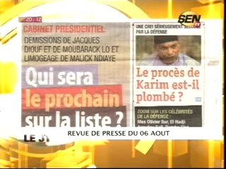 Revue de presse du mercredi 06 Aout 2014 - Sen-Tv