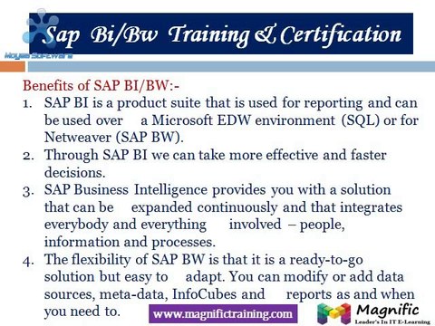 Sap bi/bw Training Certification & Classes Training In Usa,UK
