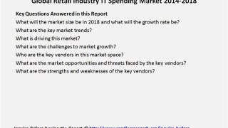 Global Retail Industry IT Spending Market 2014-2018
