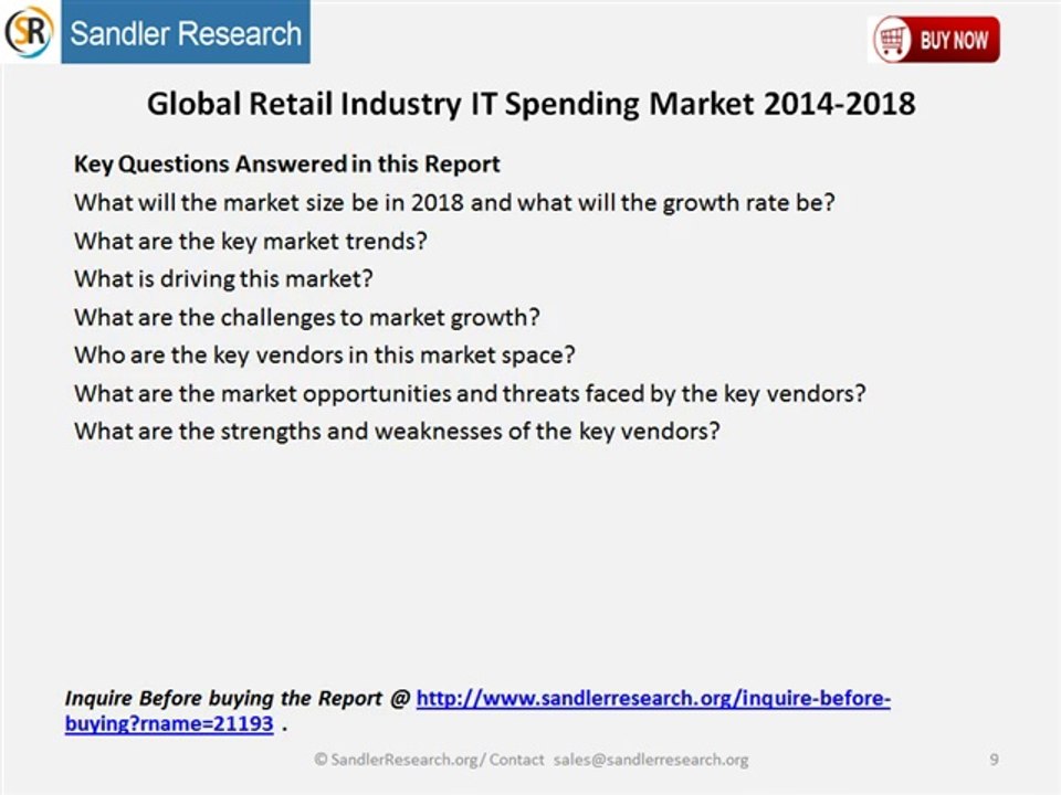 Global Retail Industry IT Spending Market 2014-2018
