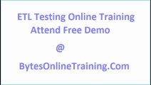 ETL Testing Online Training