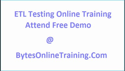 ETL Testing Online Training
