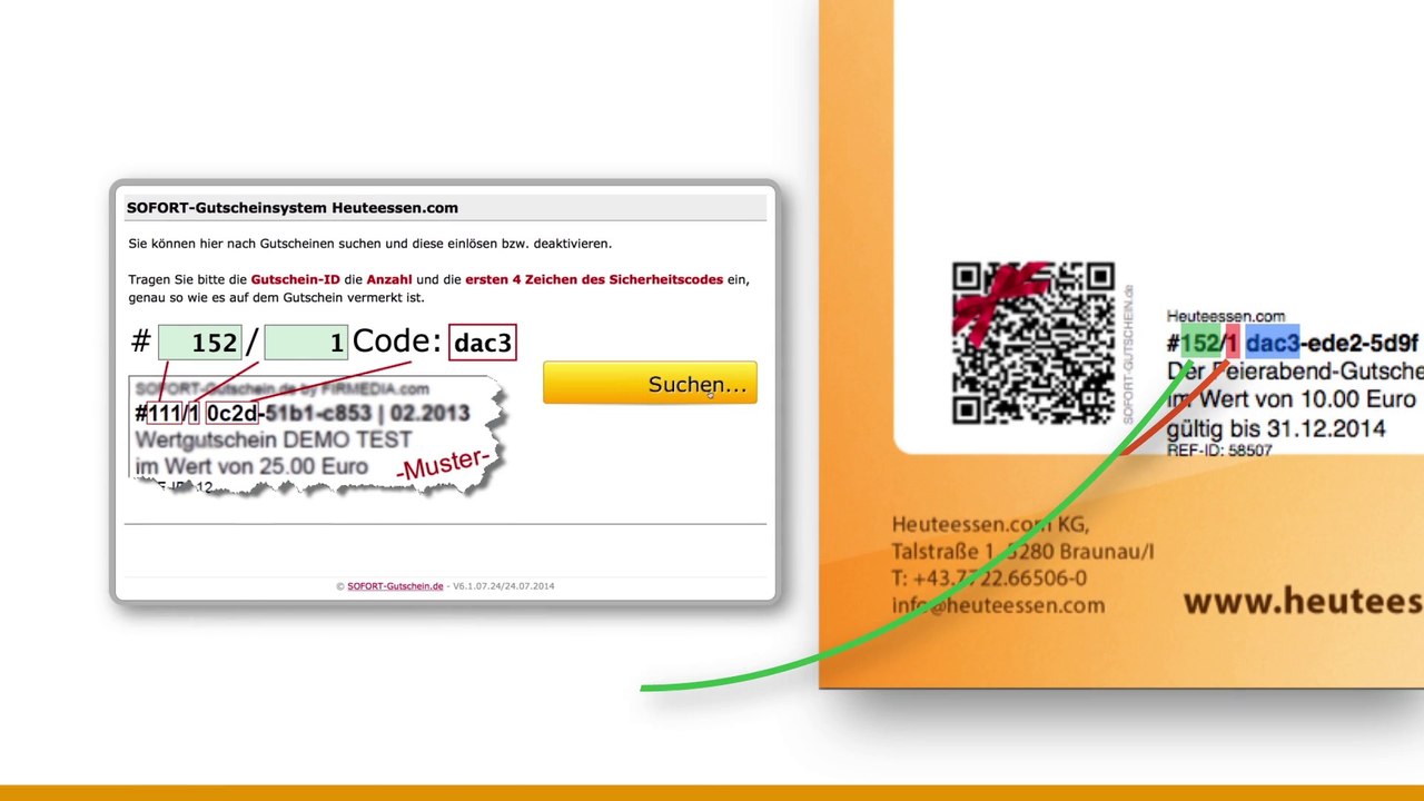 heuteessen.com - Gutschein einlösen