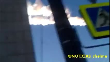 Momento exacto de la explosion de meteoro en Rusia (15_02_13)