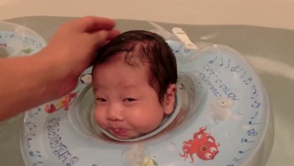Japanese style babies swimming