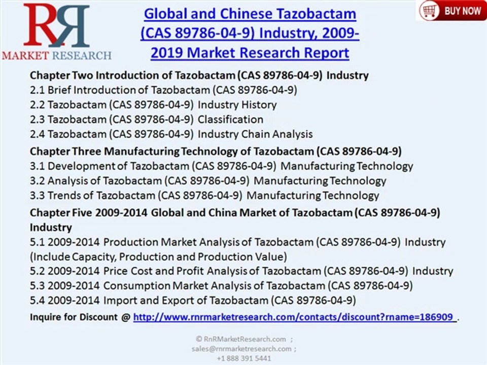 Global and Chinese Tazobactam Industry (CAS 89786-04-9)  2019