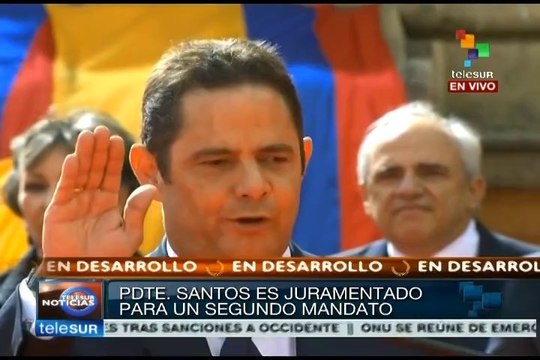 Juan Manuel Santos toma posesión de su segundo mandato en Colombia