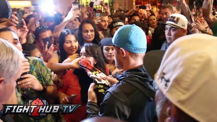 Canelo Alvarez mobbed by women & fans at MGM Grand