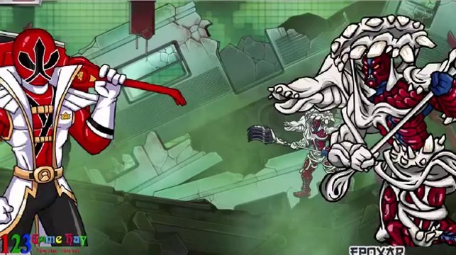 Game siêu nhân thần kiếm 5, Chiến đấu trong tàu điện ngầm - Power Rangers Super Samurai.