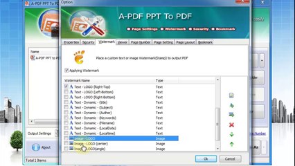 How to stamp a new PDF file with an image watermark while converting PPT to PDF?