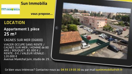 A louer - Appartement - CAGNES SUR MER (06800) - 1 pièce - 25m²