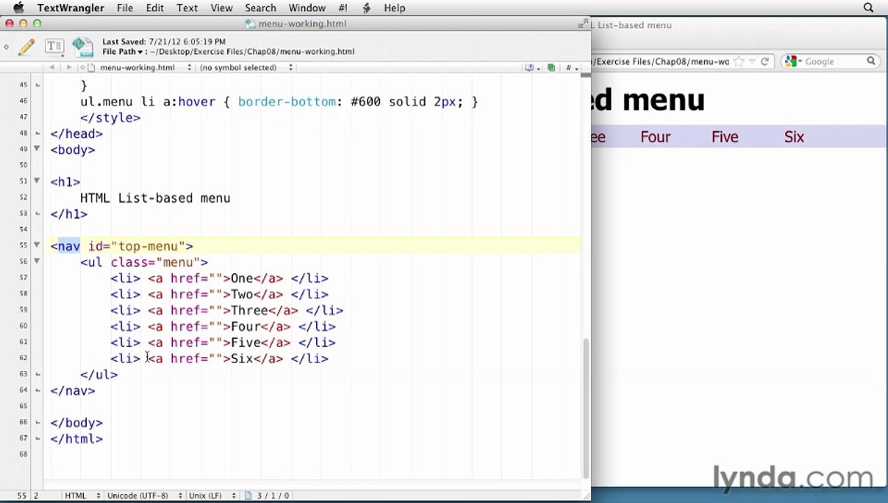48 - Using text menus with unordered lists