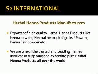 S2 international : Suppliers of herbal henna products