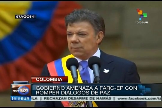 Juan Manuel Santos amenaza a las FARC-EP con romper diálogos de paz
