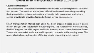 Global Smart Transportation Market 2014-2018
