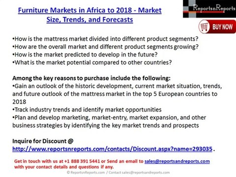 Furniture Industry in Africa to 2018 - Market Size, Trends, and Forecasts