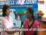 Chronicle IAS Academy : An Interview of Ms. Neha Jain, 12th rank in UPSC 2013