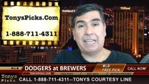 Milwaukee Brewers vs. LA Dodgers Pick Prediction MLB Odds Preview 8-8-2014