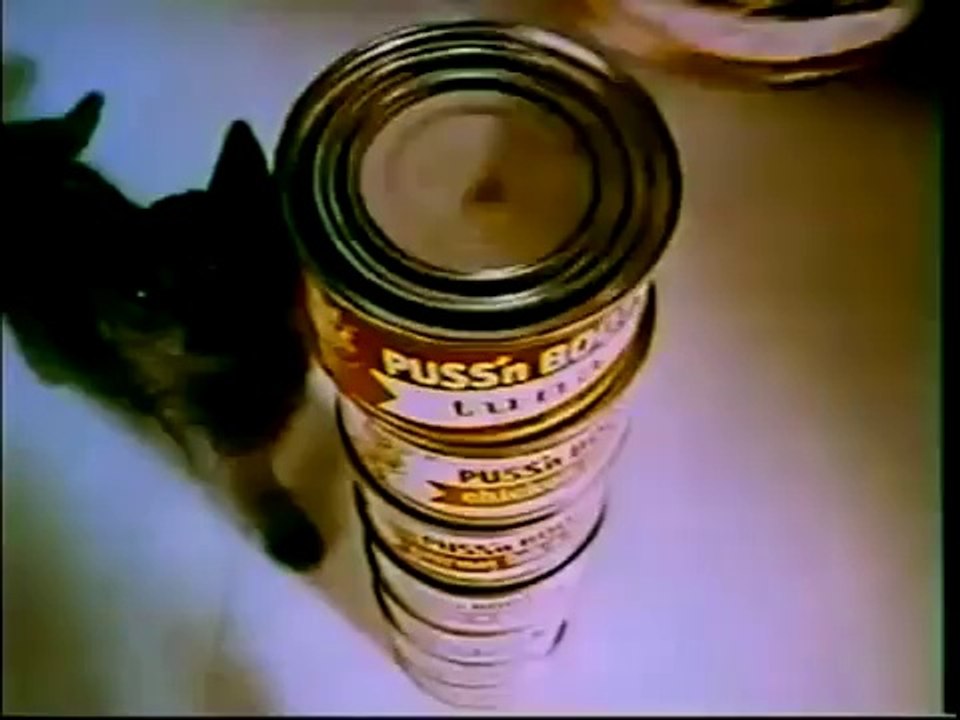 Puss N Boots Commercial ~ Cats Trying to Open Cans or Make Love To Them