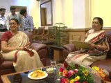 Gujarat Chief Minister Anandiben Patel meets HRD Minster Smriti Irani