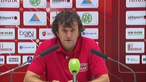 Conférence de presse Valenciennes FC - Nîmes Olympique (2-2) : Bernard  CASONI (VAFC) - José  PASQUALETTI (NIMES) - 2014/2015