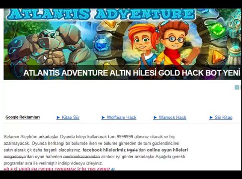 Atlantis Adventure Hileleri Altın Para Hamle Güncel