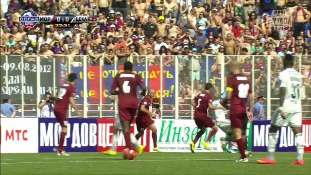 Мордовия — ПФК ЦСКА — 0 - 1. Думбия, 79