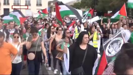 Paris ve Londra Filistin için yürüdü