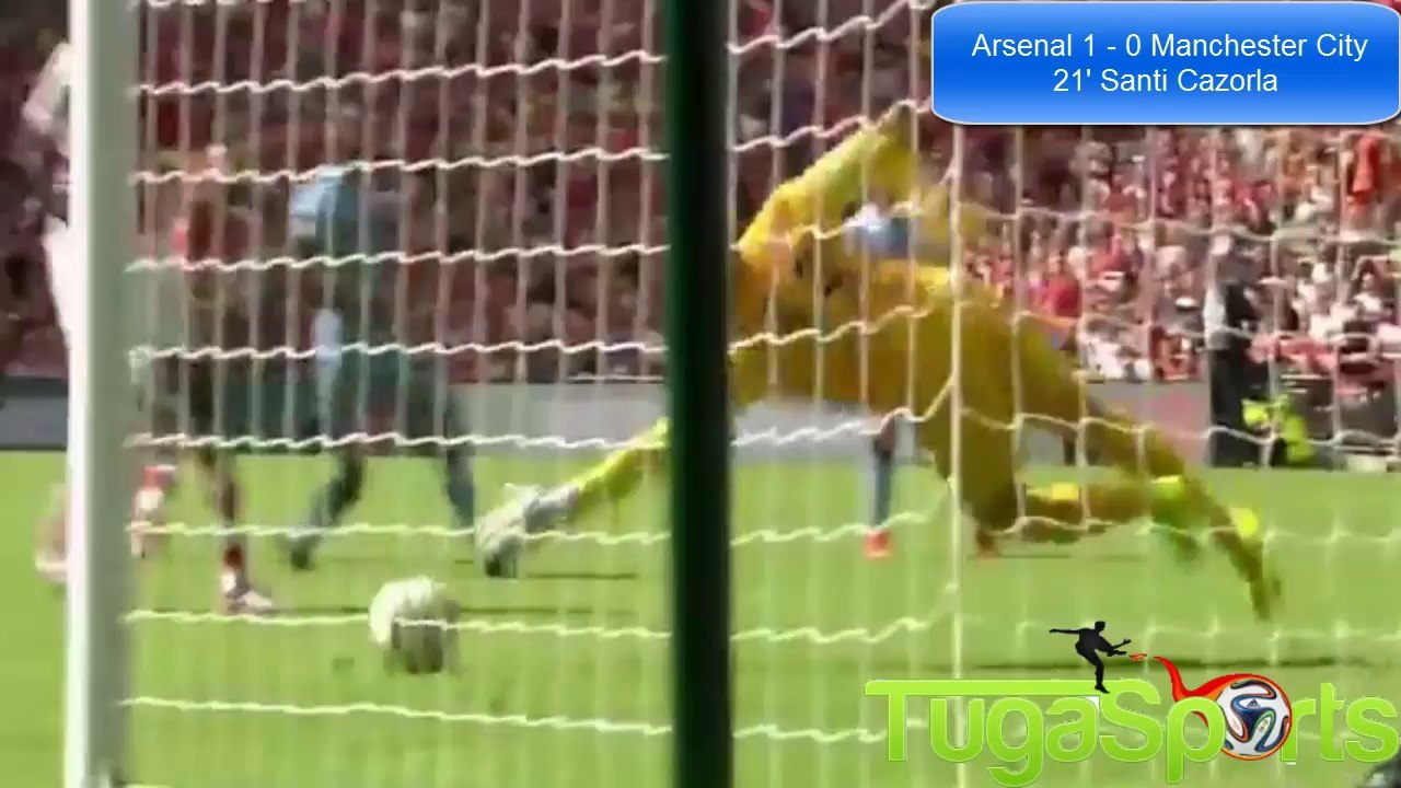 Arsenal 2 - 0 Manchester City Community Shield 2014 1st Half Goals