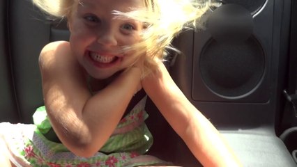 5 year old girls reaction to sitting in the back of a 2013 Nissan GTR when launched.  Hilarious!