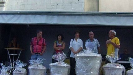 Course de Pentecôte 2014 d'Anduze - Podium et bilan de la course par Claude Razon et le maire d'Anduze